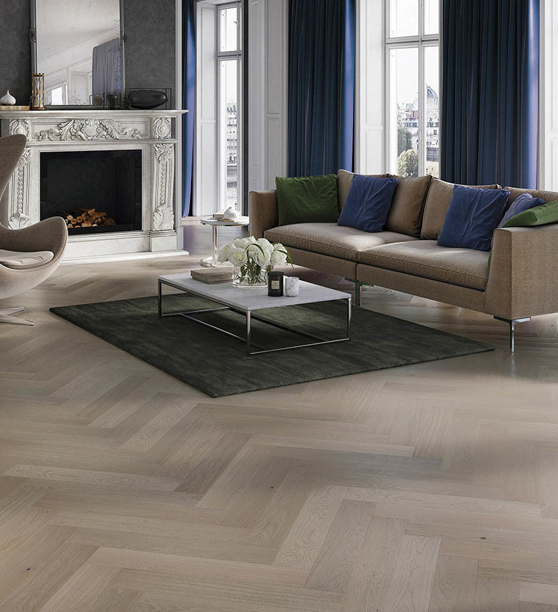 Barista Espresso Oak Stained Brushed Matt Varnished Herringbone 130mm ...